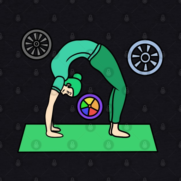 Yoga wheel pose by Andrew Hau